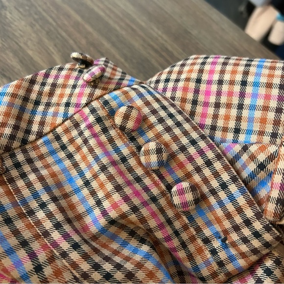 Twik Colorful Plaid High-Waisted Pants XS - Picture 6 of 11